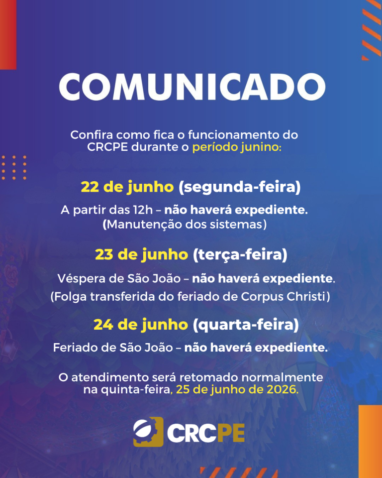 crcpe-comunicado-feriado-junino-2026